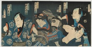 江戸時代の歌舞伎の舞台、1865年（版木版）